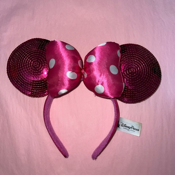 Disney Minnie Mouse Hot Pink Sequin Ears - Picture 2 of 5